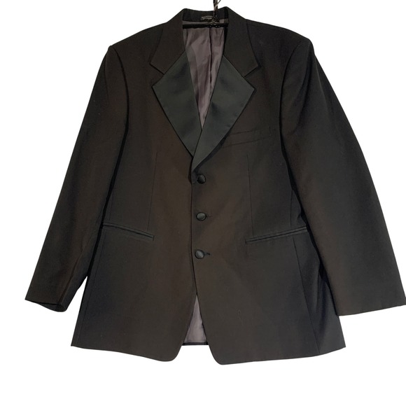 Gingiss Custom Collection Wool Tuxedo Blazer‎ Jacket Formal Black 40R - Picture 1 of 10